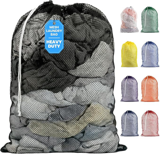 Handy Laundry Mesh XL Laundry Bag - Durable, Machine Washable with Secure Drawstring Closure - Perfect for College Dorms, Laundromats, Apartments (Black, Large 24" x 36") | XL 24x36 Mesh Laundry Bag, Secure Drawstring, Heavy Duty, Machine Washable, for...