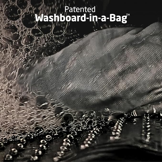 Scrubba Wash Bag Patented Washboard-in-a-Bag™ 5 oz Travel Clothes Washer | Pack Light, Wash Anywhere Fast, Internal Washboard, Machine-Quality Wash, No Electricity, Camping, Backpacking, RV, Cruises