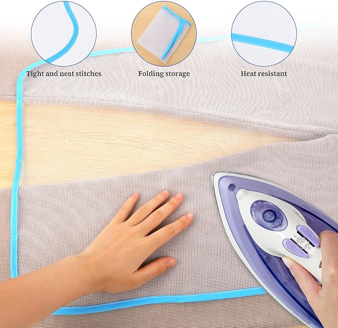 Molain 2 Pack Pressing Cloth for Ironing Scorch Mesh Cloth Scorch-Saving Ironing Protector Insulation Pad for Sewing and Ironing Iron Fabric Protector Pressing Tool for Ironing Protection 23.6×15.7"