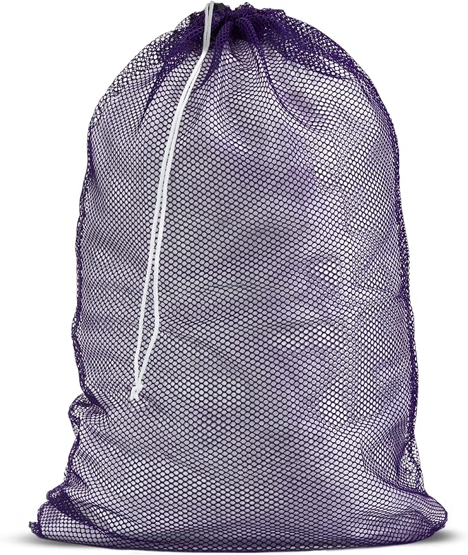 Handy Laundry Mesh XL Laundry Bag - Durable, Machine Washable with Secure Drawstring Closure - Perfect for College Dorms, Laundromats, Apartments (Purple, Large 24" x 36") | XL 24x36 Mesh Laundry Bag, Secure Drawstring, Heavy Duty, Machine Washable, fo...