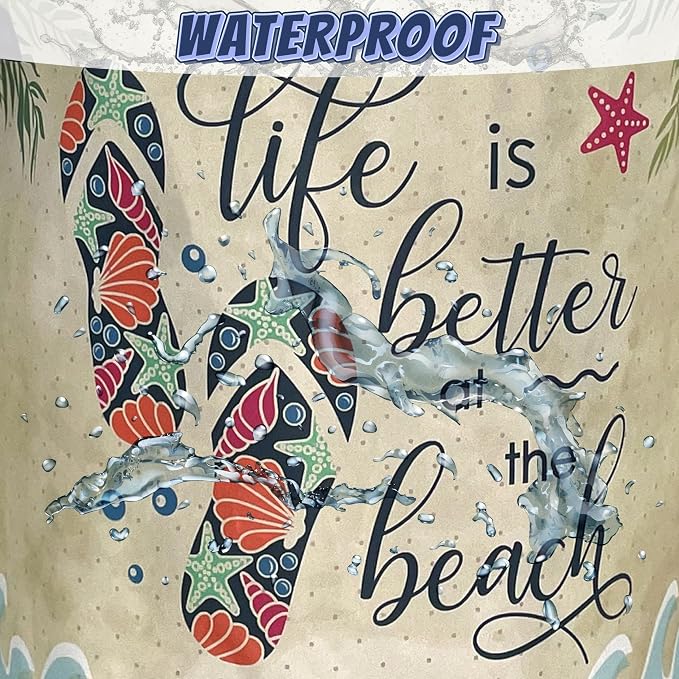 Funny Beach Laundry Basket Oxford Cloth Colorful Hawaii Laundry Hamper With Handle Foldable Portable Clothes Storage Basket Ocean Laundry Bag 18.9"x16.5" For Laundry Room/Bedroom/Bathrooms