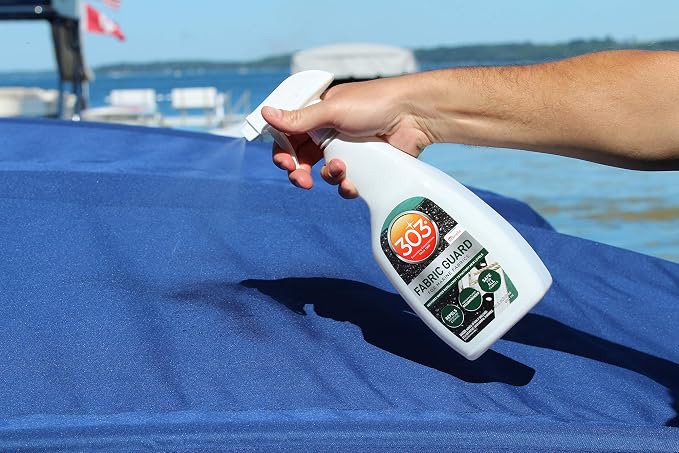 303 Marine Fabric Guard for Boat Covers & Canvas, 32 oz 6-Pack | Restores water and stain resistance on boat covers, canvas, and marine fabrics.