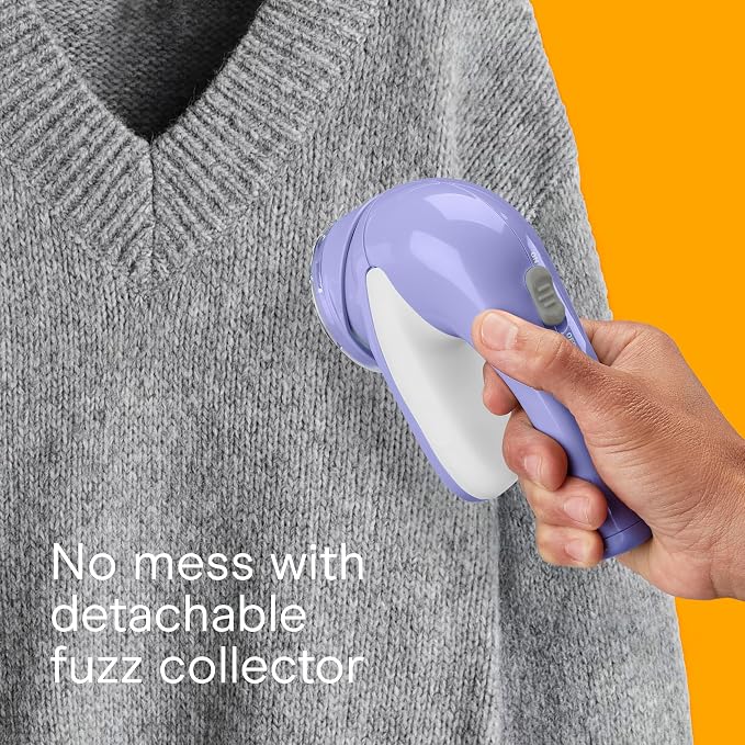 Conair Fabric Shaver and Lint Remover, Battery Operated Portable Fabric Shaver, Lavender