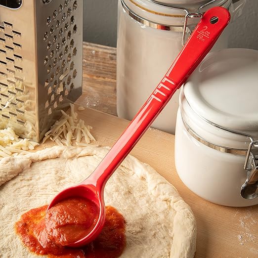 Carlisle FoodService Products Measure Miser Plastic Measuring Spoon with Long Handle, 2 Ounces, Red (Pack of 2)