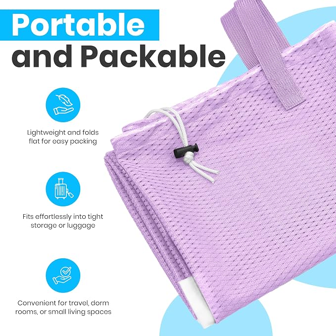 Handy Laundry Mesh XL Laundry Bag 24"x36" with Shoulder Strap, Purple | XL 24x36 Mesh Laundry Bag, Handles & Shoulder Strap, Breathable, Machine Washable, Dorm Travel Bedding, Purple