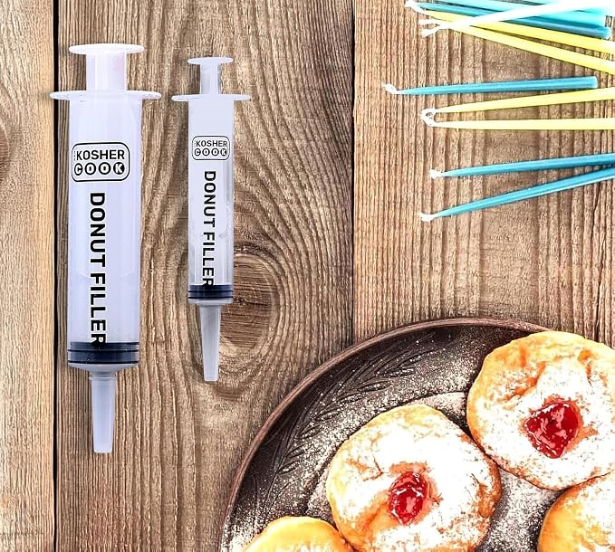 The Kosher Cook Set of 2 Donut Filling Pastry Syringes, Clear Plastic Kitchen Tools