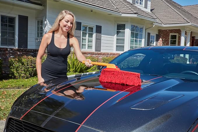 California Car Duster 62442 Standard Car Duster with Wooden Handle,Red (Pack of 2)