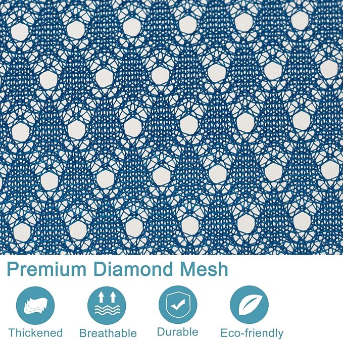 2 Pack Heavy Duty Diamond Mesh Laundry Bag, 30x36", Blue | Drawstring & ID Tag, Breathable Mesh, Machine Washable, Commercial Grade, , For College Dorms, Travel, Sports Equipment