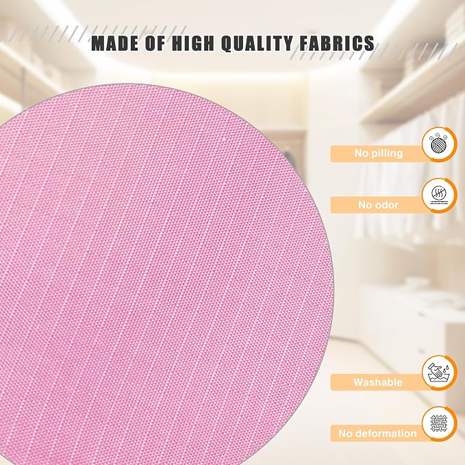Hanging Closet Organizer 3-Shelf, Oxford Fabric Wardrobe Storage, Pink | Easy-mount foldable design holds clothes, handbags, shoes & accessories; washable Oxford fabric, sturdy and space-saving.
