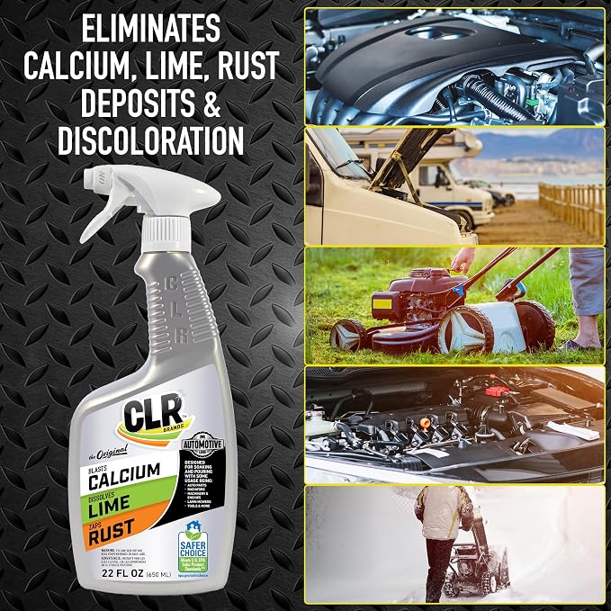 CLR Brands Automotive Calcium, Lime and Rust Remover Spray, 22 oz. | Cleaning Spray for Multiple Surfaces, Ammonia, Phosphate and Bleach Free Cleaner