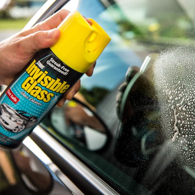 Invisible Glass 91163-4PK Premium Aerosol Glass Cleaner Spray for Car Windshields and Windows, Automotive and Home Window Cleaner, Streak-Free, Ammonia-Free, Tint-Safe – 15 oz (Pack of 4)