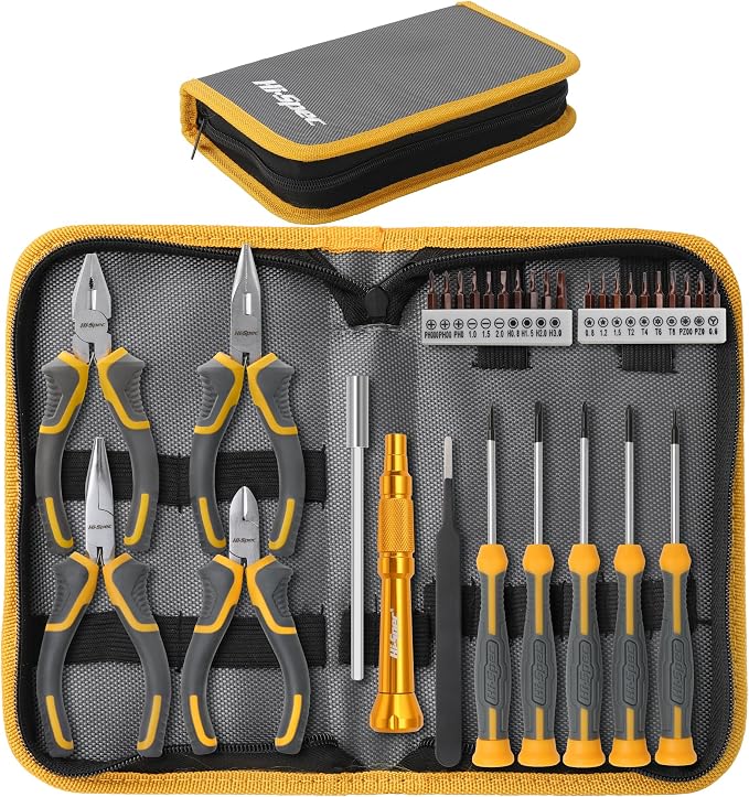Hi-Spec Electronics Repair & Opening Tool Kit for Laptops Phones Devices | 32pc, everyday fixes made easier, organized portable storage, beginner-friendly selection, apartment and office tasks, tidy