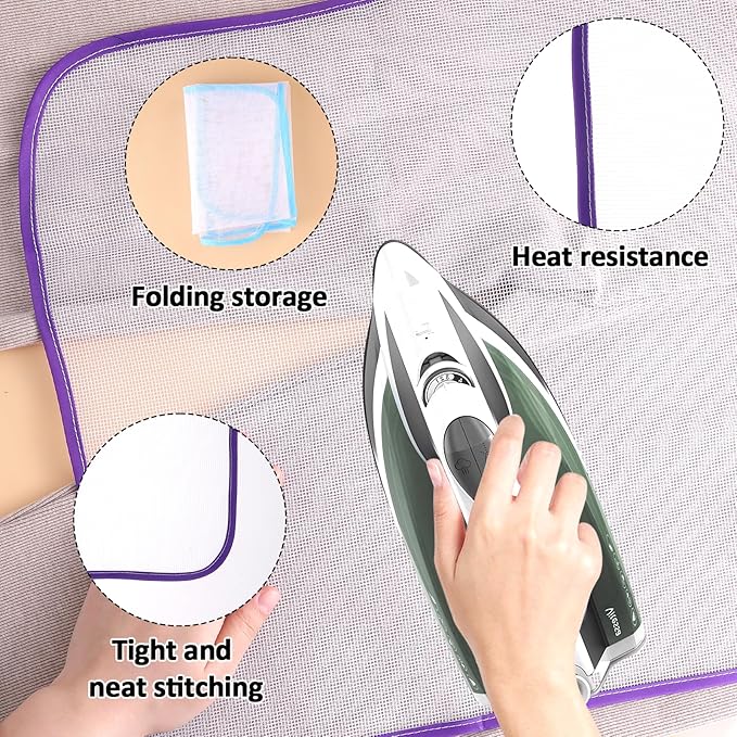 2 Pack Ironing Scorch Mesh Cloth Protective, Cloth Scorch-Saving Ironing Protector Insulation Pad, Ironing Cloth to Protect Clothes, Ironing Pad for Sewing and Ironing Fabric Protector Tool
