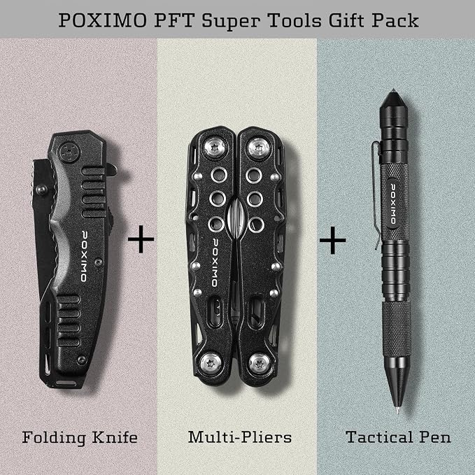 Multitools Gift Set "I LOVE YOU", Men Gifts 3 Items Pack with 14-In-1 Multi tool Pliers, Pocket Knife, Tactical Pen, Gifts for Men Women, Stocking Stuffers EDC, Survival Tools Set (I LOVE YOU)