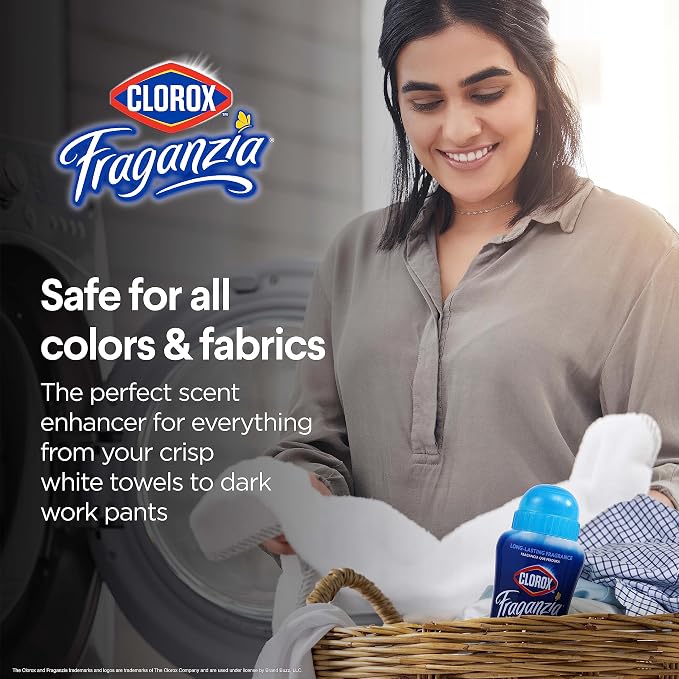 Clorox Fraganzia In-Wash Scent Booster Crystals, Linen Scent, 70 Oz Bottle | In-wash fragrance beads, HE compatible, safe for all fabrics and colors, long-lasting freshness