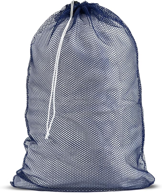 Handy Laundry Mesh XL Laundry Bag - Durable, Machine Washable with Secure Drawstring Closure - Perfect for College Dorms, Laundromats, Apartments (Navy, Large 24" x 36") | XL 24x36 Mesh Laundry Bag, Secure Drawstring, Heavy Duty, Machine Washable, for ...