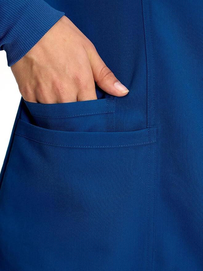 COZYFIT Scrub Jackets for Woman, Snap Front Nurse Jacket | 3 Pockets, Soft Fabric Layer, Easy Shift Layer, Easy Care, For Nurses, Clinics, Daily Medical Uniforms, Shift Wear