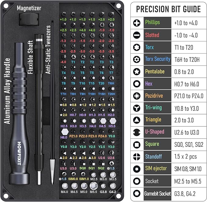 PRO MAX 106-in-1 Precision Screwdriver Set for iPhone, Smartphone, MacBook, Laptop, Tablet, Camera, Switch, PS5, Xbox, Game Console & Controller Repair