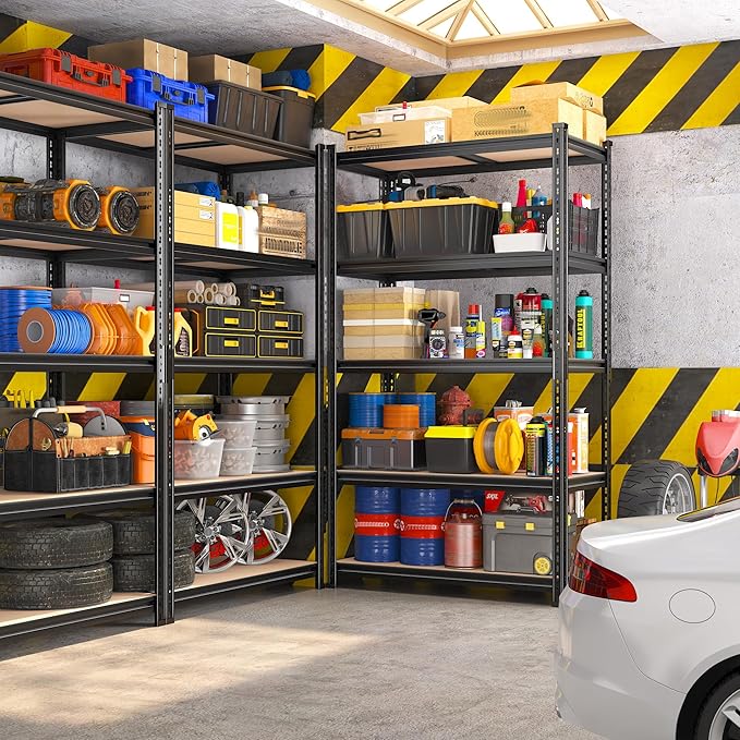 REIBII 2400LBS Garage Shelving,36" Wx16" Dx72" H Shelves for Basement | Adjustable 5-Tier Shelving Unit,High-Density MDF Shelves,Heavy Duty Storage Shelves,Easy Assembly,For Pantry Workshop Storage