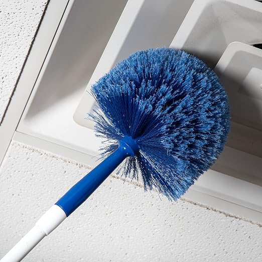 Sparta Round Duster Head, Soft Flagged Bristles, 9 Inch, Blue | Flo-Pac, Electrostatic Bristles, Ceilings and Corners, Handle Sold Separately, BPA Free
