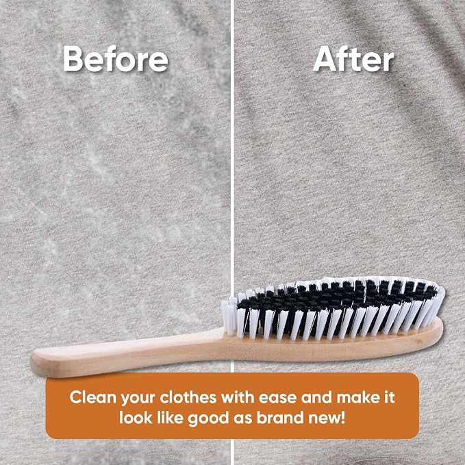 Clothes Brush Garment Brush Sturdy Bristles, Garment Lint Remover, Wool Suits, Lint Brush, Pet Hair Removel, Suede, Dust, Hat Brush Durable Wood Handle. by Superio