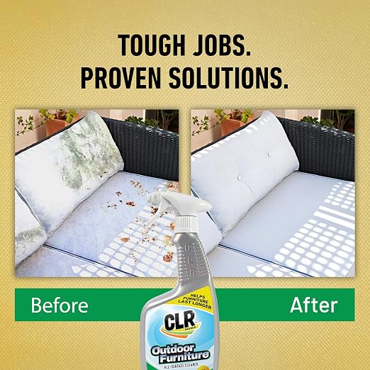 CLR Brands Outdoor Furniture Cleaner, 26 oz. Spray Bottle | Cleans Outdoor Surfaces, Removes Dirt and Grime from Fabric, Wood, Wicker, PVC, Plastic and More