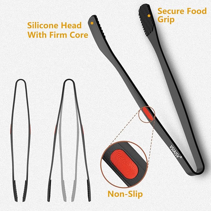Silicone Spatula Turner, 600°F Heat Resistant Spatulas for Cooking, BPA Free, Flexible Rubber Kitchen Utensils Set Flipper for Eggs, Pancakes, Fish, Burgers, Dishwasher Safe (5 Pack, Black)