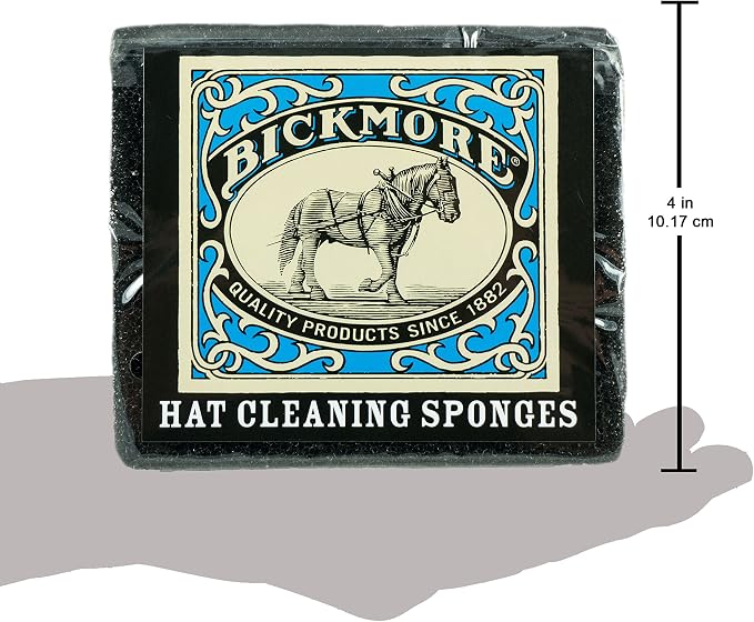Bickmore Felt Hat Cleaning Sponge - Perfect for Western, Cowboy, Cowgirl Hats & More Black (Pack of 2)