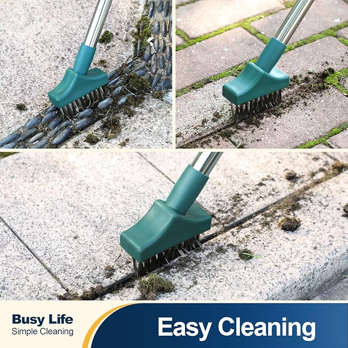 Yocada Moss Remover - Crevice Cleaning Tool, Moss Brush, Wire Metal Brush | Deck Cleaner, Crack & Patio Remover for Pavement, Sidewalk, Patio Stone, Driveway, Deck - 59.8"