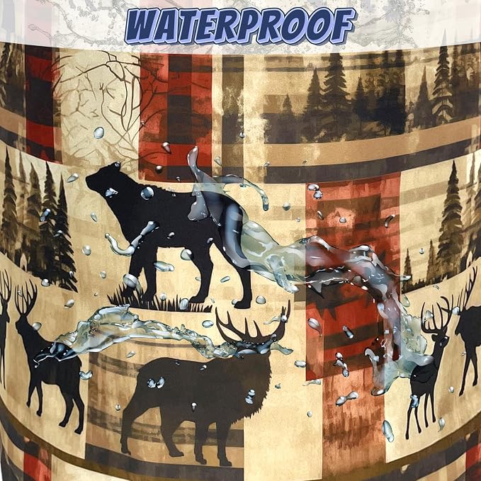 Vintage Forest Bear Laundry Basket Foldable Funny Animal Deers Laundry Hamper With Handle Oxford Cloth Portable Clothes Storage Basket Laundry Bag 18.9"x16.5" For Laundry Room/Bedroom/Bathrooms