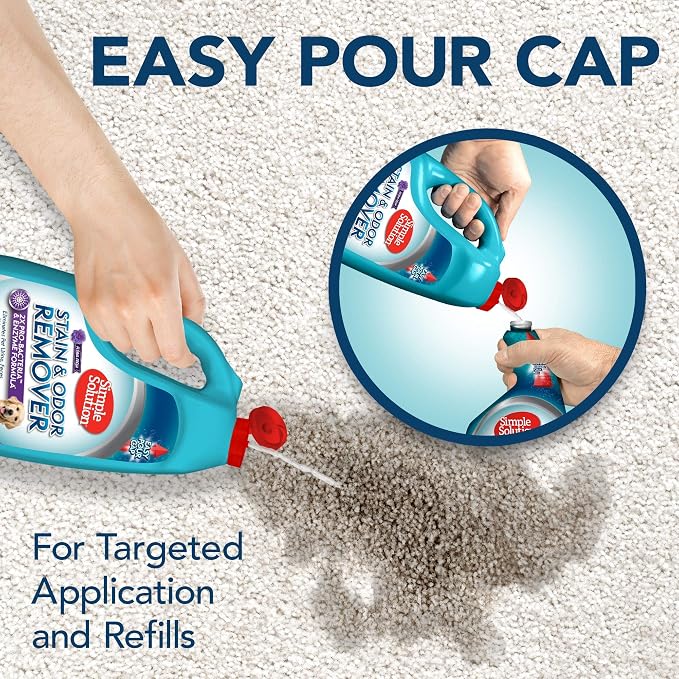 Simple Solution Pet Stain & Odor Remover, Enzyme Stain Cleaner, Gallon | Dog Stain & Odor Remover, Pet Urine Enzyme Cleaner, Dog Urine Carpet Cleaner, Pet Odor Eliminator, Floral Fresh Scent