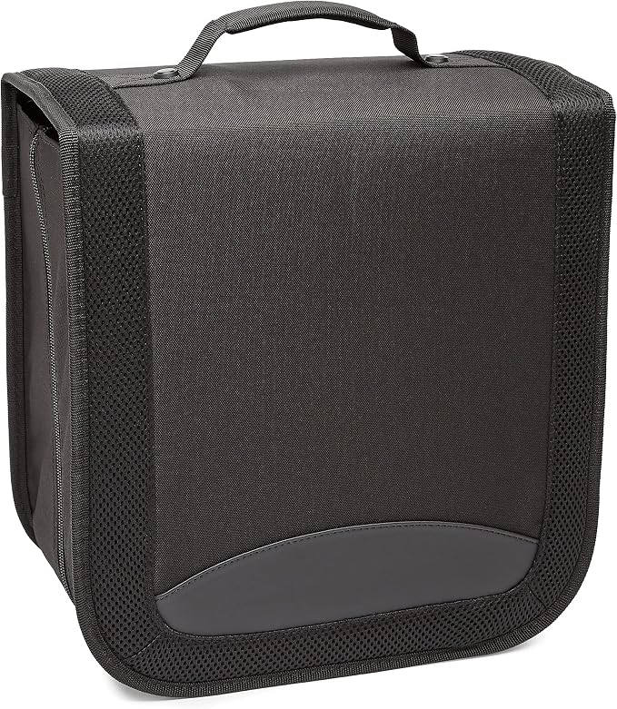 Amazon Basics Polyester CD/DVD Portable Storage Binder,400-capacity,Black,(Pack of 3)