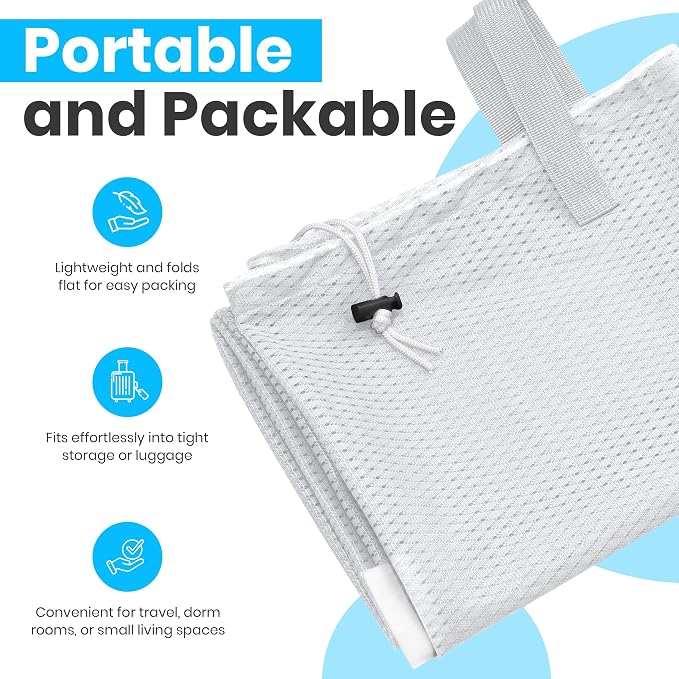 Handy Laundry Mesh XL Laundry Bag 24"x36" with Shoulder Strap, White | XL 24x36 Mesh Laundry Bag, Handles & Shoulder Strap, Breathable, Machine Washable, Dorm Travel Bedding, White
