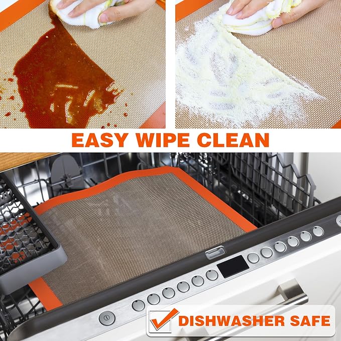 Silicone Baking Mats Set of 2 Square Non-Stick Reusable Air Fryer Linner - Best German Silicone - 9 inch