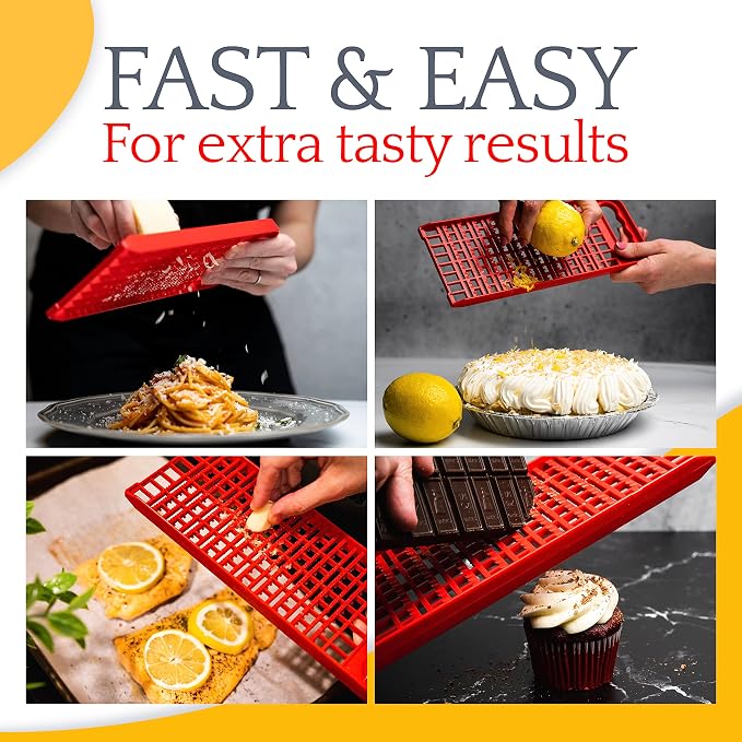 Better Houseware Grater for Kitchen - Kids Safe & Durable Small Cheese Grater with Dual Sides - Coarse Holes for Potatoes, Garlic, and Chocolate, Fine Holes for Pudding Texture - Easy to Clean, Red