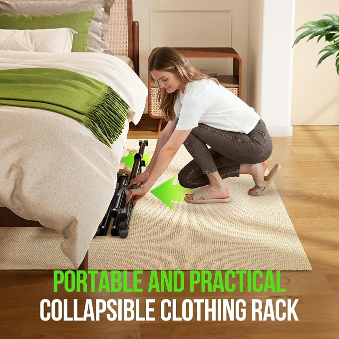 MAXLEAD HOME Clothes Rack Foldable Clothing Rack, 64.5''H Collapsible Garment Rack with 4 levels Adjustable Height, Portable Coat Rack for Travel, Camping, Drying, RV, Indoor, Outdoor, Easy Assemble | 64.5''H Collapsible Garment Rack Portable Coat Rack...