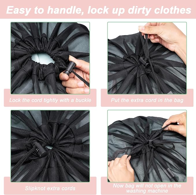 4 Pack Mesh Travel Laundry Bag 16" x 20"Extra Large Dirty Clothes Organizer | Machine Washable Dirty Clothes Organizer with Drawstring and ID Tag, Large Enough to Laundry Essentials forTravel