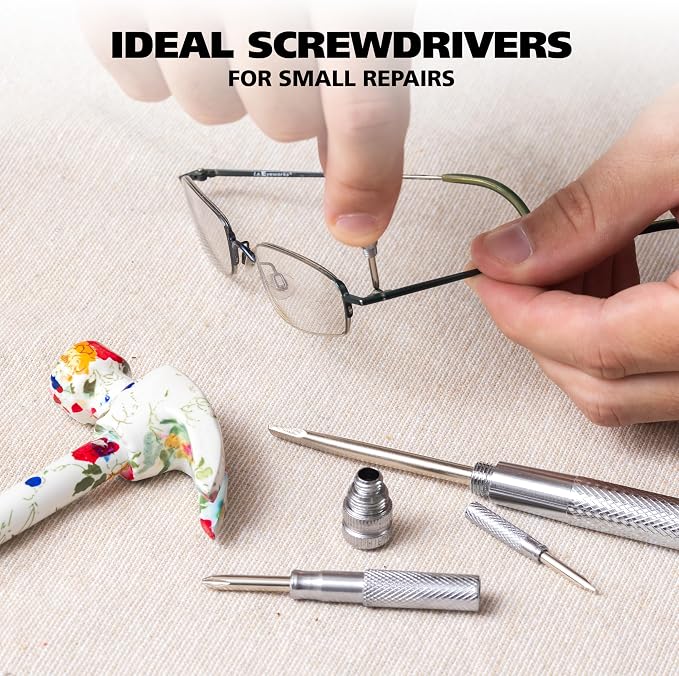 GreatNeck 5-in-1 Hammer, Built in Multitool Screwdriver, Chrome Plated | Includes Four Screwdrivers and One Hammer, Rust Resistant, Great for Household Projects, Lightweight and Easy to Use