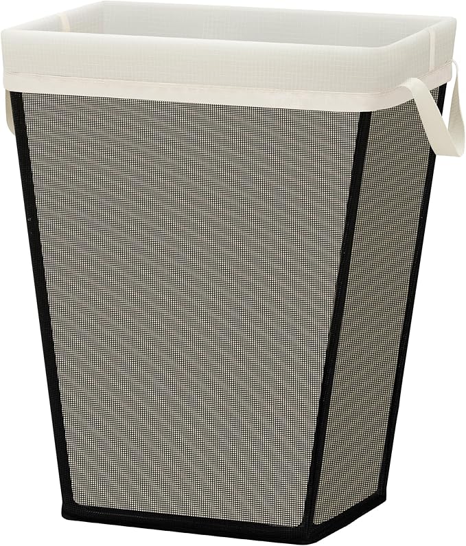 STO STO 75L Laundry Hamper, Space Saving Freestanding Clothes Basket with Iron Frame, Dirty Clothes Storage Bin with Removable Washable Liner for Bedroom, Bathroom, Dorm, Closet, Apartment, Beige