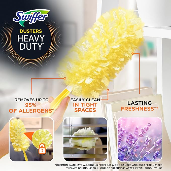 Swiffer Dusters Heavy Duty Multi-Surface Duster Refills for Cleaning, Lavender, 11 Count (Pack of 3)