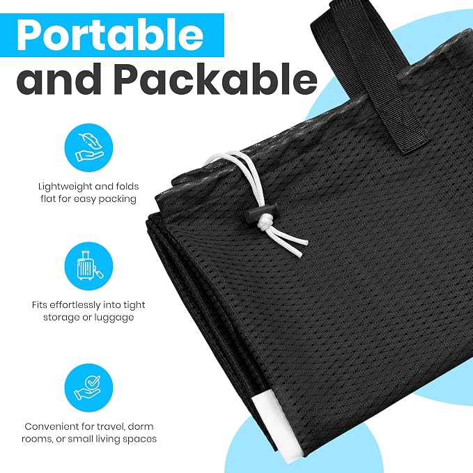 Handy Laundry Mesh XL Laundry Bag 24"x36" with Shoulder Strap, Black | XL 24x36 Mesh Laundry Bag, Handles & Shoulder Strap, Breathable, Machine Washable, Dorm Travel Bedding, Black