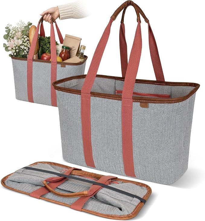 CleverMade LUXE Collapsible Tote Bag, 30L