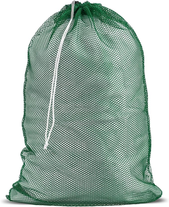 Handy Laundry Mesh XL Laundry Bags - Durable, Machine Washable with Secure Drawstring Closure - Perfect for College Dorms, Laundromats, Apartments (Green, Large 24" x 36") | XL 24x36 Mesh Laundry Bag, Secure Drawstring, Heavy Duty, Machine Washable, fo...