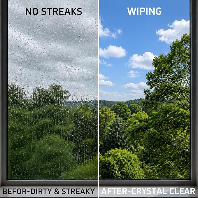 Window Washing Kit with Extension Pole(19–94.5"), Window Squeegee with Extension Pole, High Reach Window Cleaning Kit, 3 Gallon Bucket, Streak-Free Outdoor Window Cleaner, Extra Refills