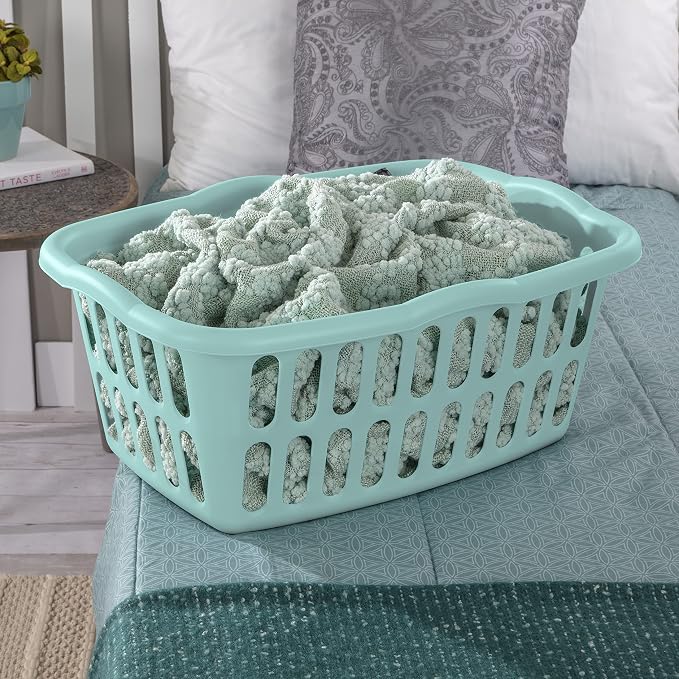Sterilite 1.5 Bushel Rectangular Plastic Laundry Basket, Assorted, 12 Pack