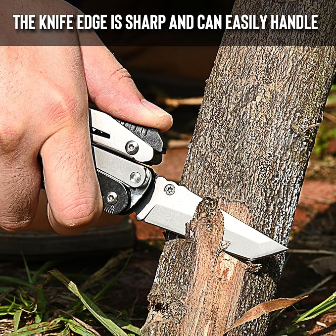 THE FRONT Multitool 19 in 1 Multitools Pliers with Detachable Scissors, Survival Utility Multi-tool Camping Tactical Knife Gift for Men