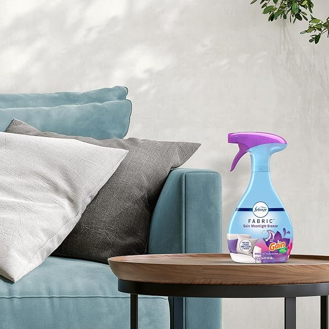 Febreze Fabric Spray, Air Freshener, Odor-Fighting Fabric Refresher, Couch and Linen Spray, Sneaker Balls Alternative, Multi-Use, Gain Moonlight Breeze Scent, 23.6 fl oz