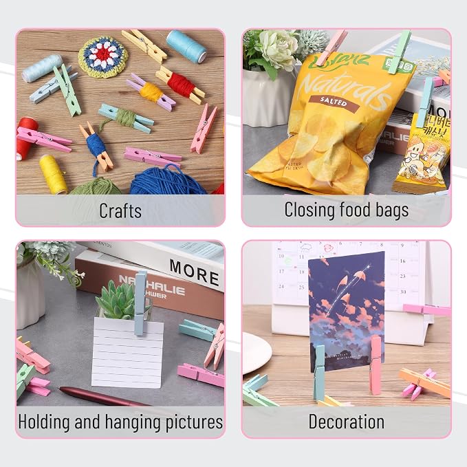 Mr. Pen- Large Wooden Clothes Pins, 2.9 Inch, 50 Pack, Natural Wood Clips for Crafts, Classroom Projects, Hanging Photos, Chip Bags, Decoration, Rust Resistant Spring