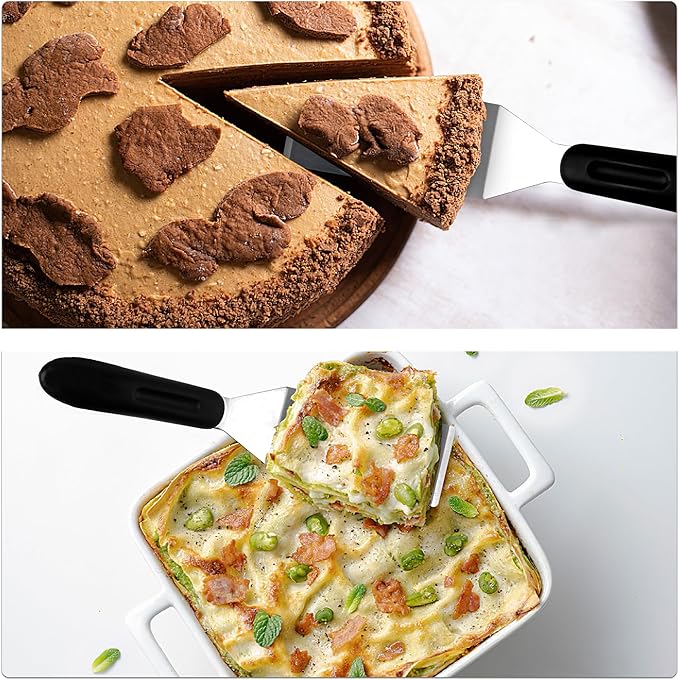 Small Spatula Professional Mini Serving Spatula, 4 Pieces Stainless Steel Metal Spatulas Set, Cutter and Serve Turner for Kitchen, Flipping or Cooking for Brownie, Cookie, Lasagna, Pancakes or Cake