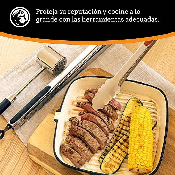 Mountain Grillers Grill Tongs for Cooking BBQ - 12 & 16" Set of 2 Heavy Duty for Serving Food Rubber Grips Long Locking Stainless Steel Kitchen Tongs & Barbecue No More Burnt Hands Heat Resistant
